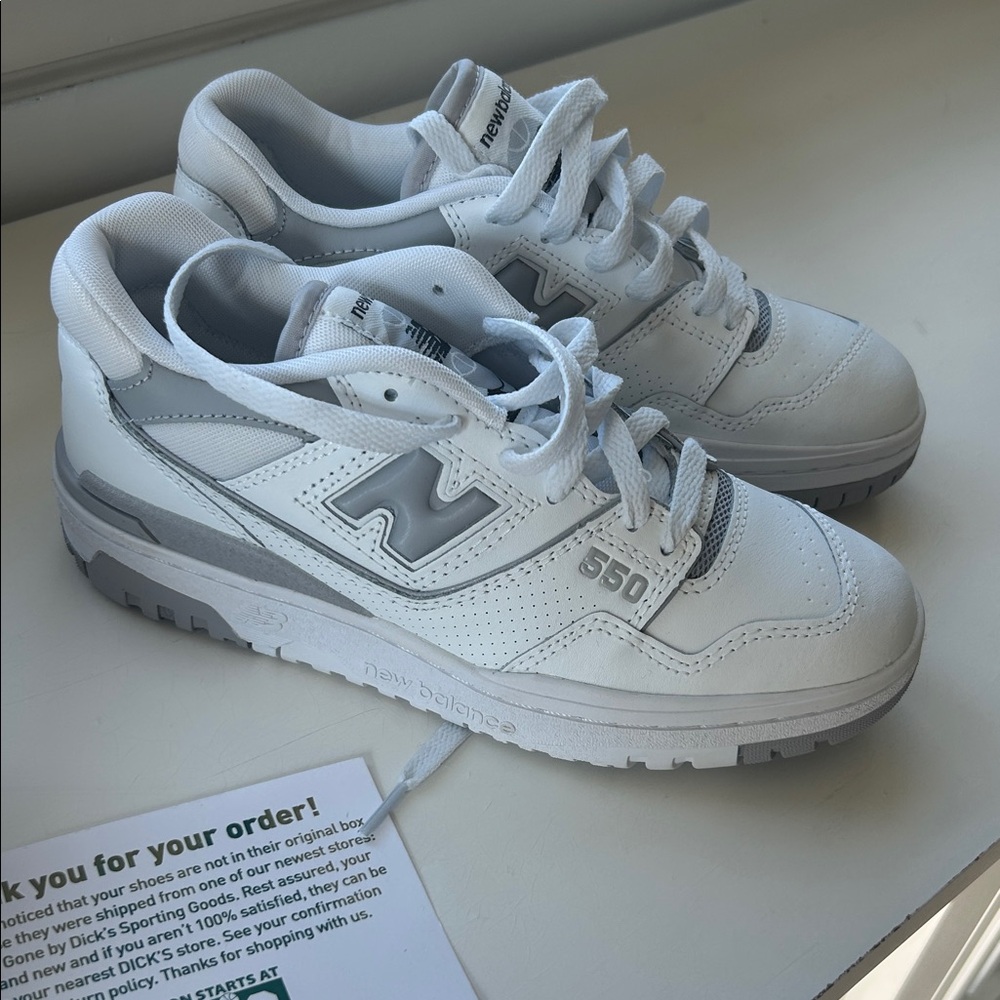 New Balance 550 White and Gray Sneakers